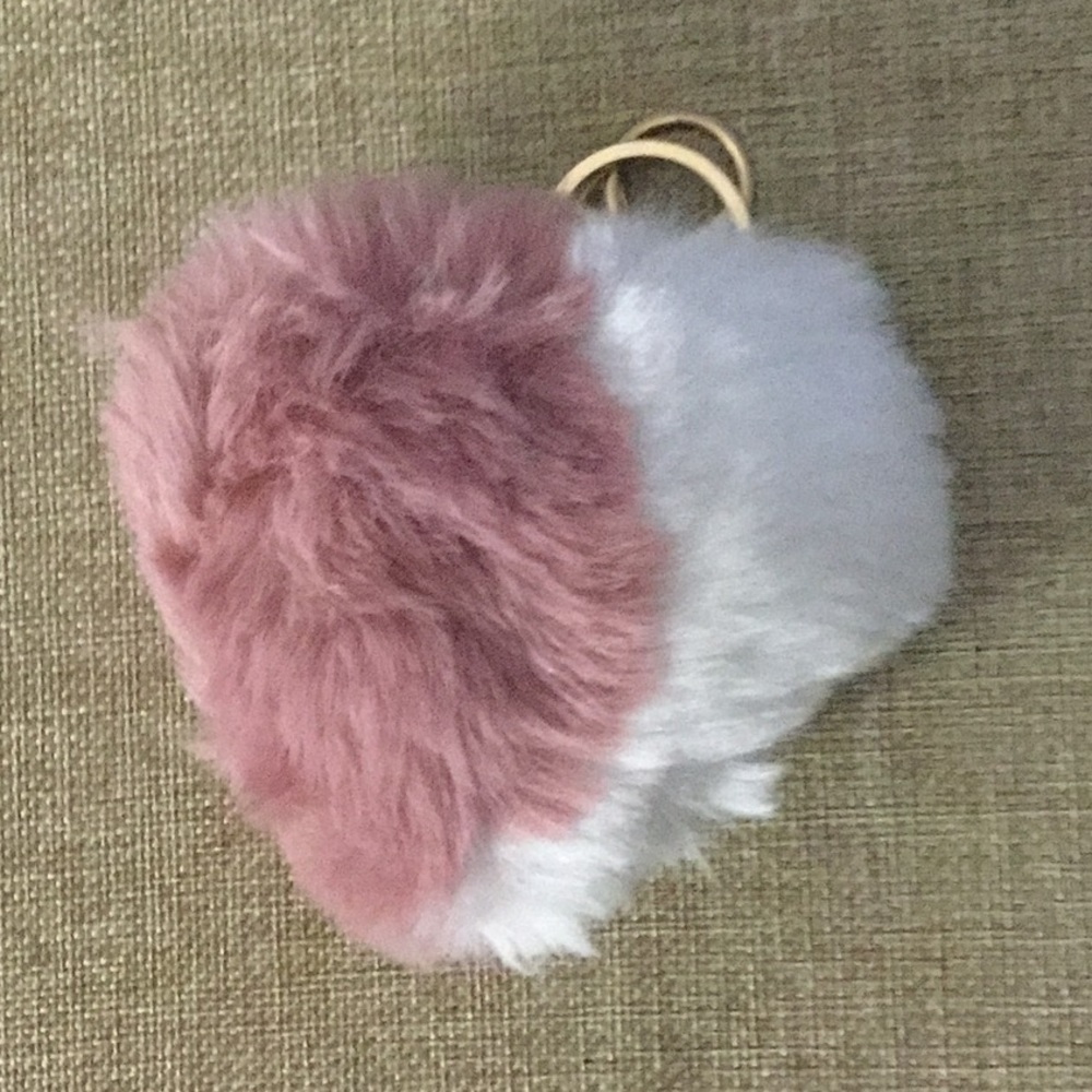Berry and White Heart Handbag Charm